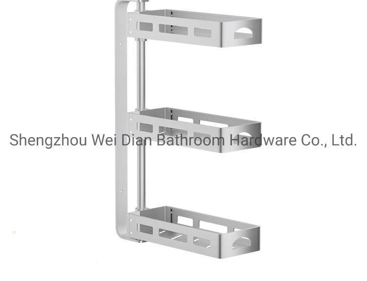 High Quality 304 Stainless Steel Wall Corner Shelf Kitchen Organizer Multi-Layer Rotating Spice Rack Storage