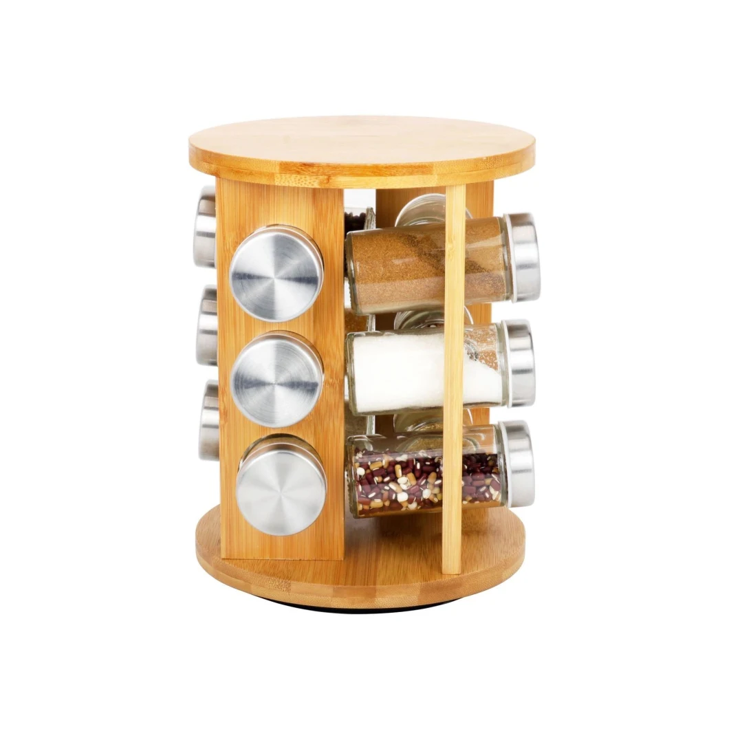 Countertop Spice Rack Round Revolving Seasoning Rack with 12 Jars Ai16340