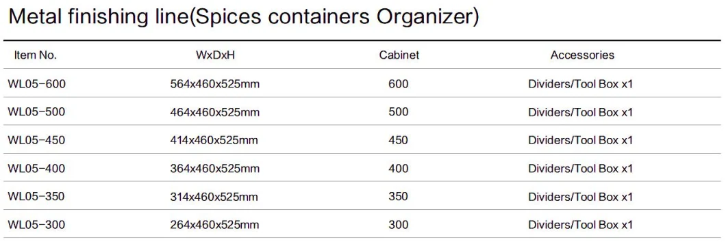 Kitchen Storage System Multipurpose Drawer Spices Containers Organizer