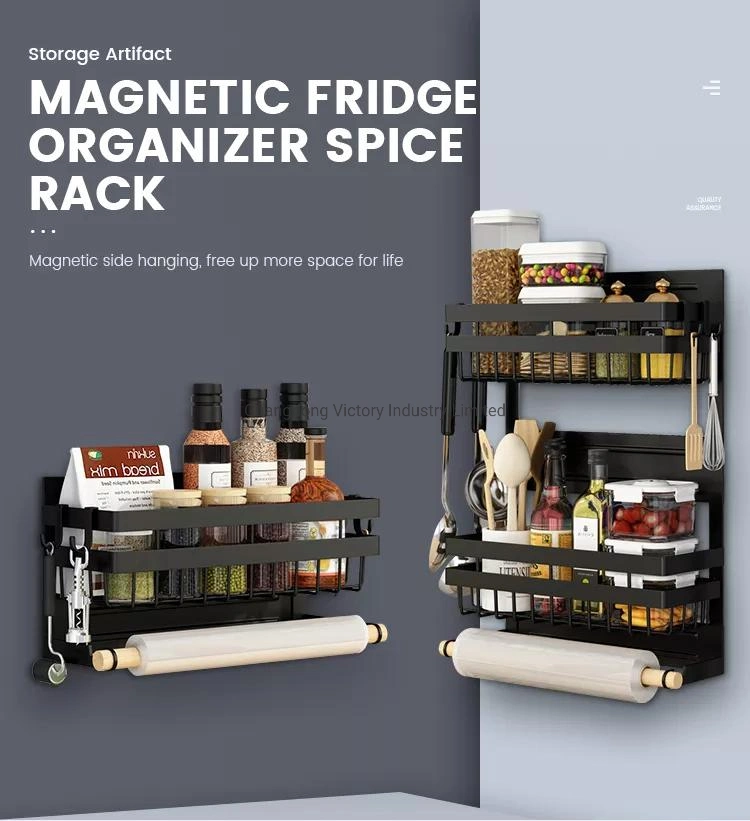 Magnetic Refrigerator Wall Mounted Type Kitchen Spice Rack