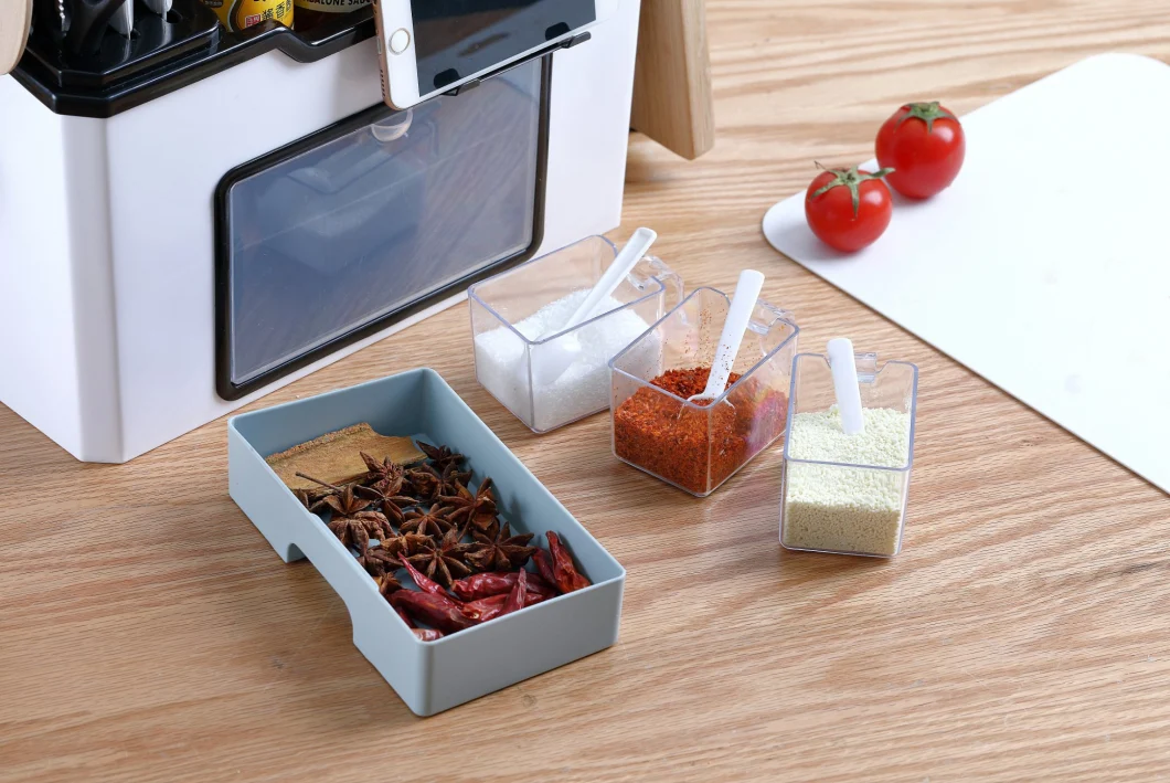 Kitchen Plastic Spice Rack Organizer with 4 Drawers and a Knife Shelf