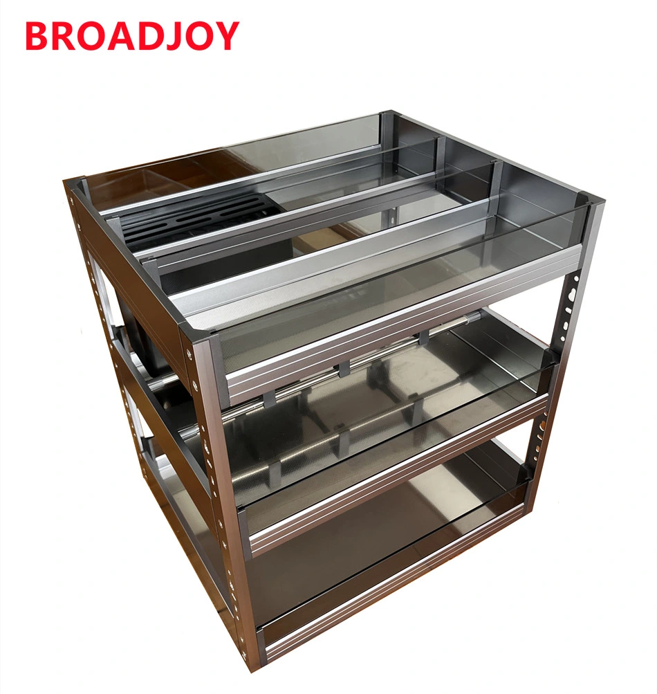 Tempered Glass Pull out Cabinet Spices Basket Drawers &amp; Cabinet Organizers