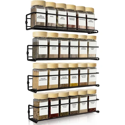 Metal Wall Hanging Spice Racks Space Saving Kitchen Storage Spice Rack for Cabinet& Wall Easy Installation 5%off
